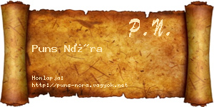 Puns Nóra névjegykártya